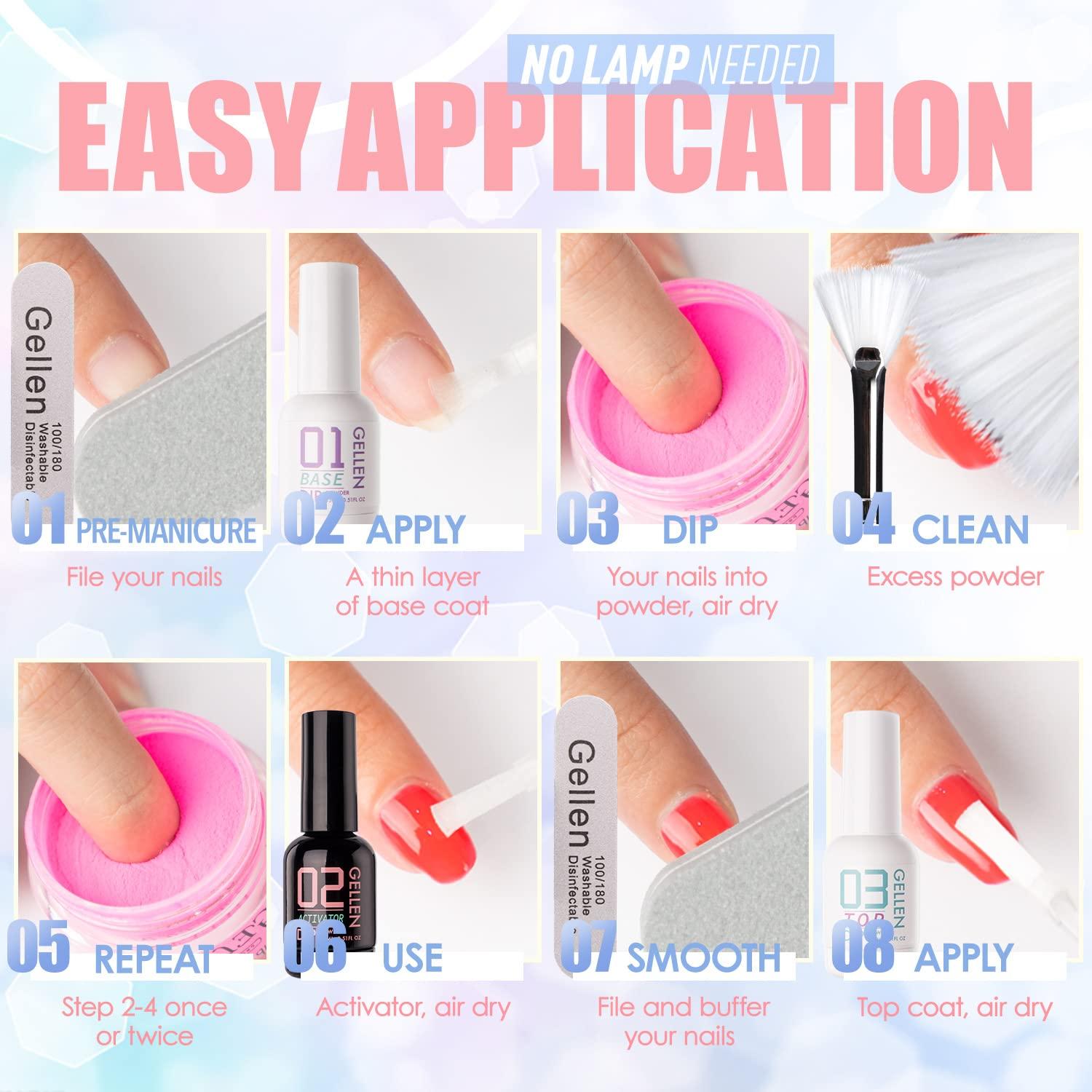 Gellen Dip Powder Nail Kit, 6 Colors Acrylic Nail Dip Powder Starter Kit  NEW | eBay