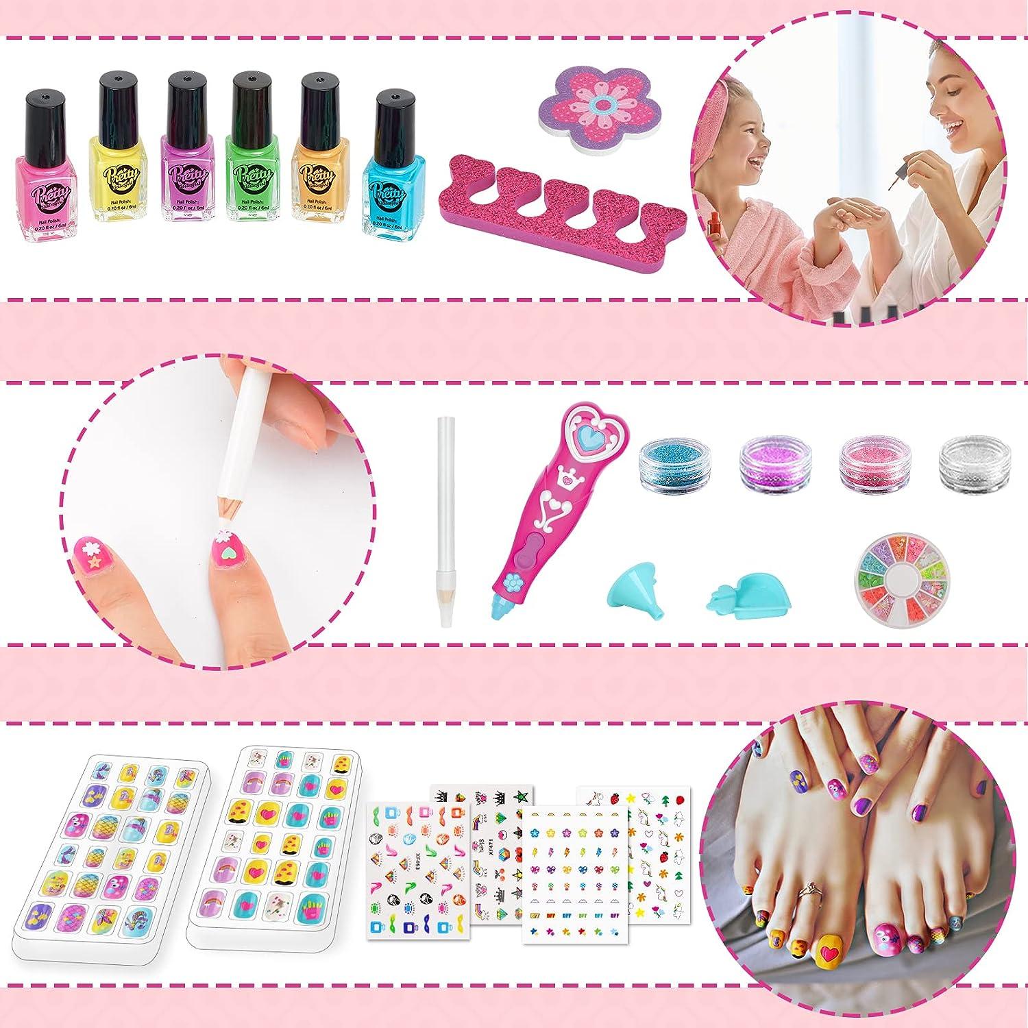 Nail Polish Kit for Girls Ages 7-12, Kids Nail Polish Set for Girls with  Nail