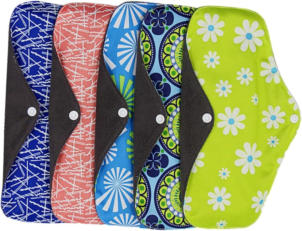 HAPINARY 5pcs Reusable Period Pads Reusable Cloth Pads Mama Cloth