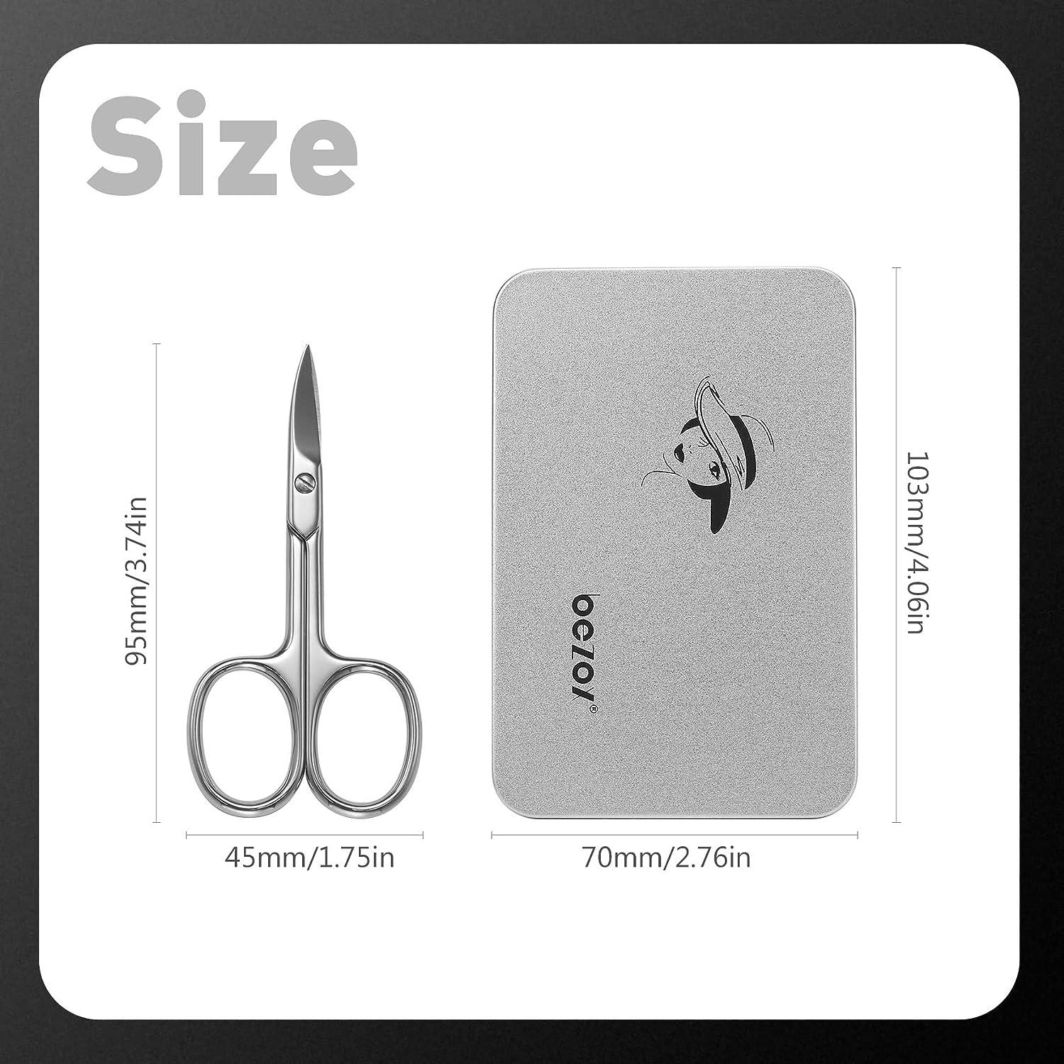 BEZOX Premium Nail Scissors 2PCS, Professional Curved and Stright Manicure  Scissors - Multi-purpose Stainless Steel Beauty Grooming Scissor for Nail