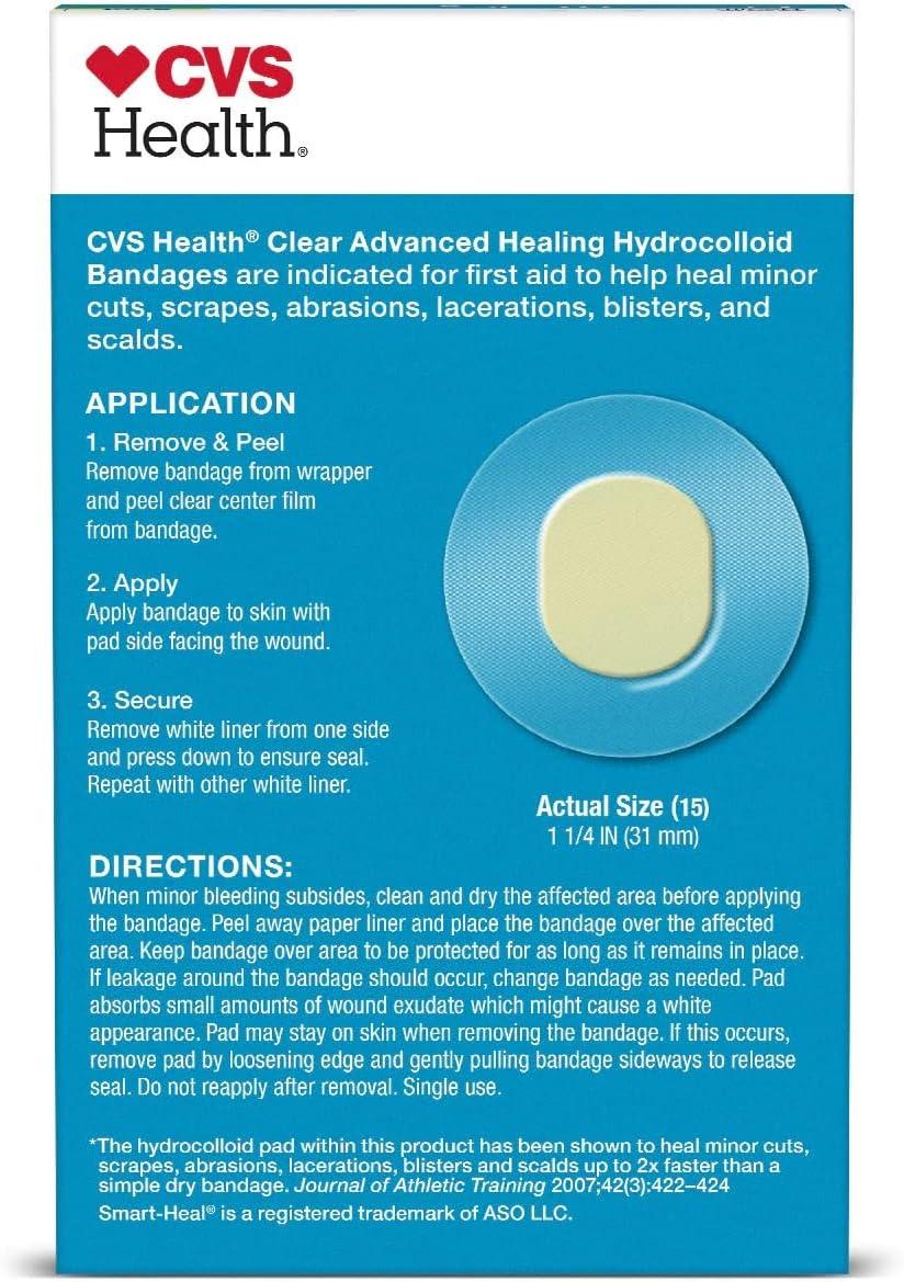 CVS Health Clear Advanced Healing Hydrocolloid Spot Bandages 15 CT