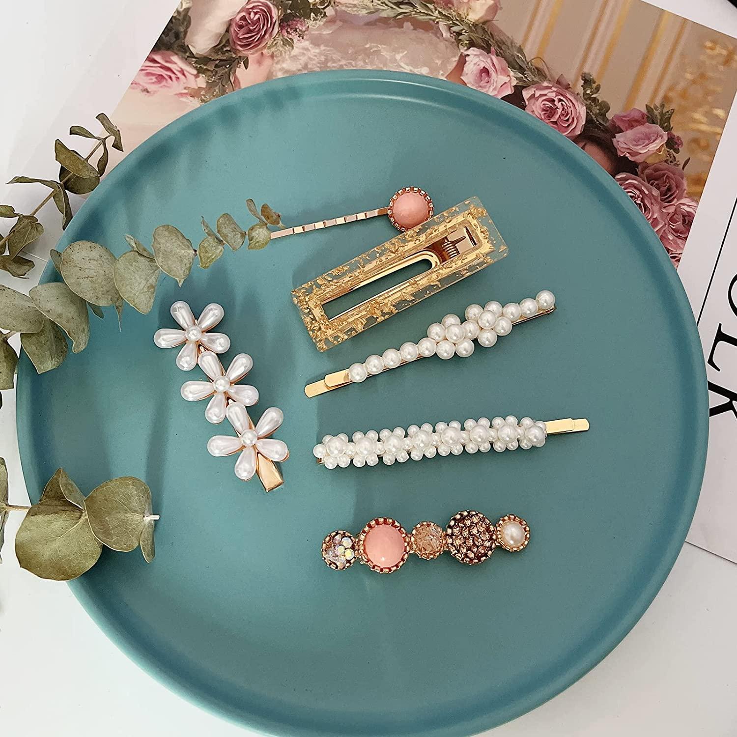DIY pearl hair clips and barrettes 