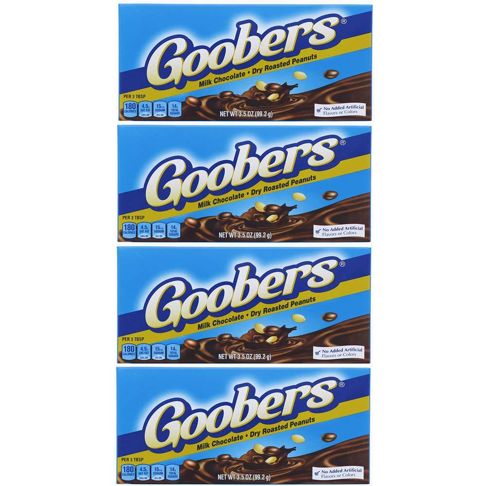Nestle Goobers Chocolate Covered Peanuts (Pack of 4) 3.5 oz Theater Boxes