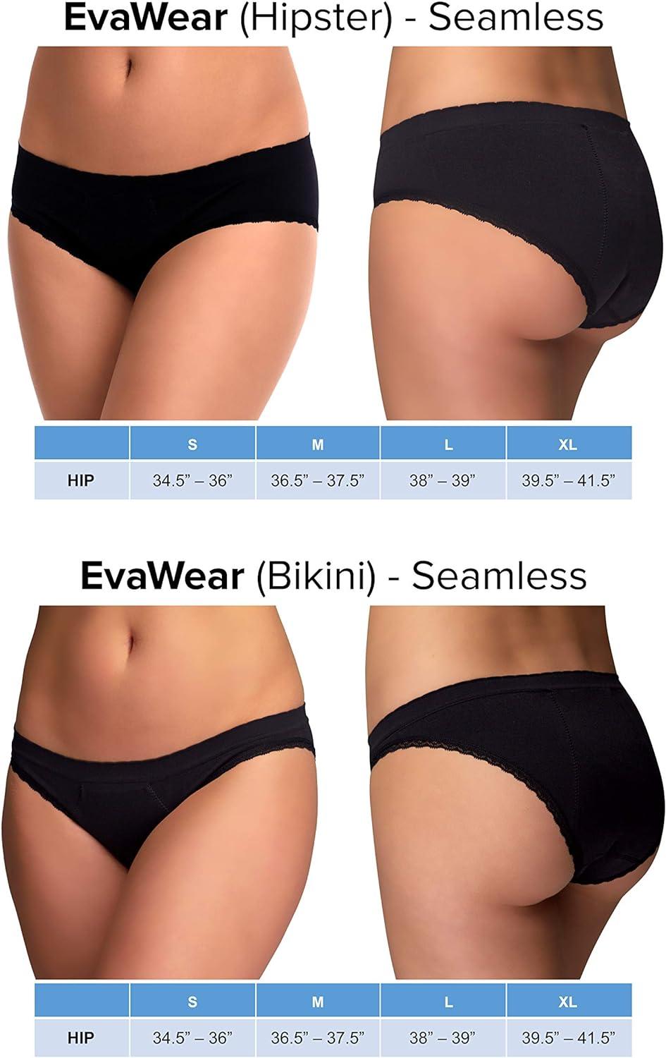 Anigan EvaWear Menstrual Period Panty Tampon Alternative Absorbent  Hypoallergenic Black Bikini M Medium