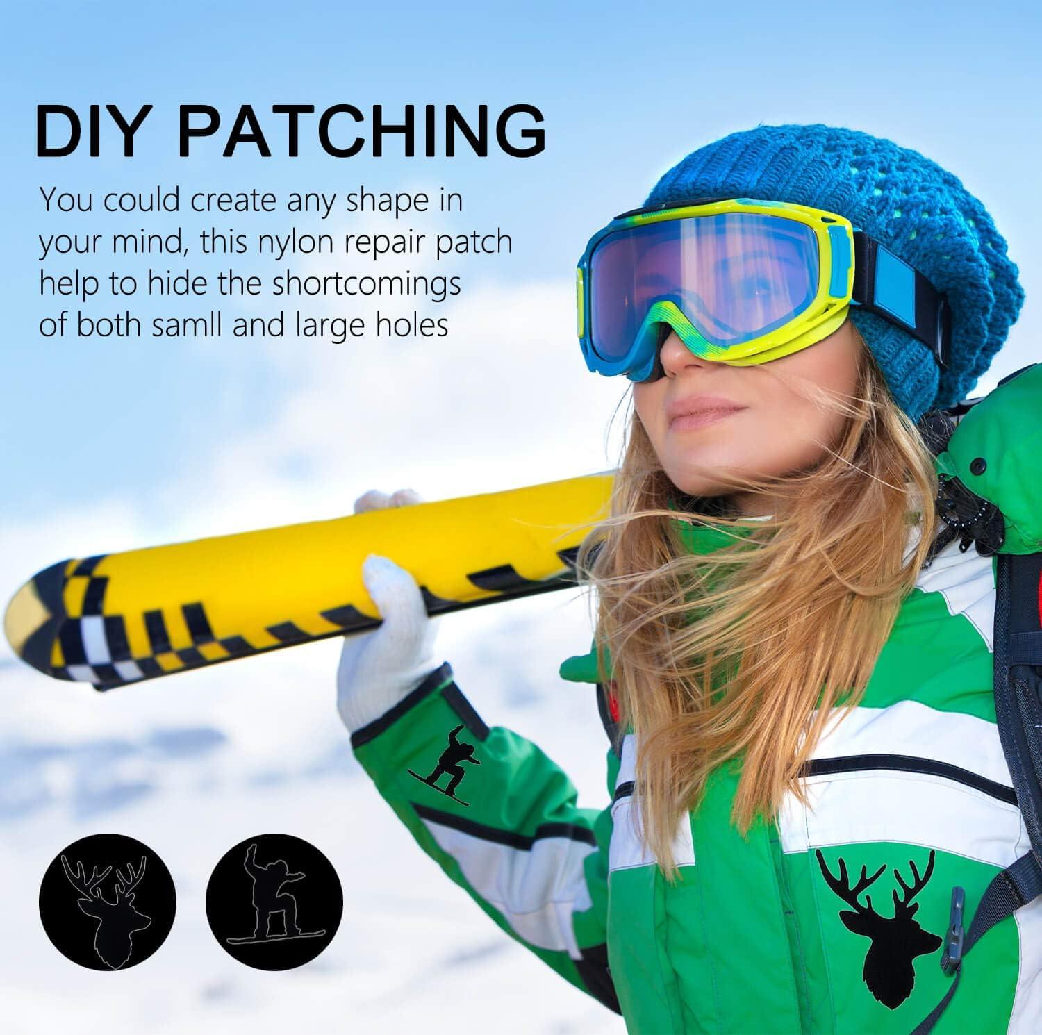 MOONSJONES 8 Sheet Down Jacket Repair Patch Kit Waterproof Black Nylon Patches for Jackets