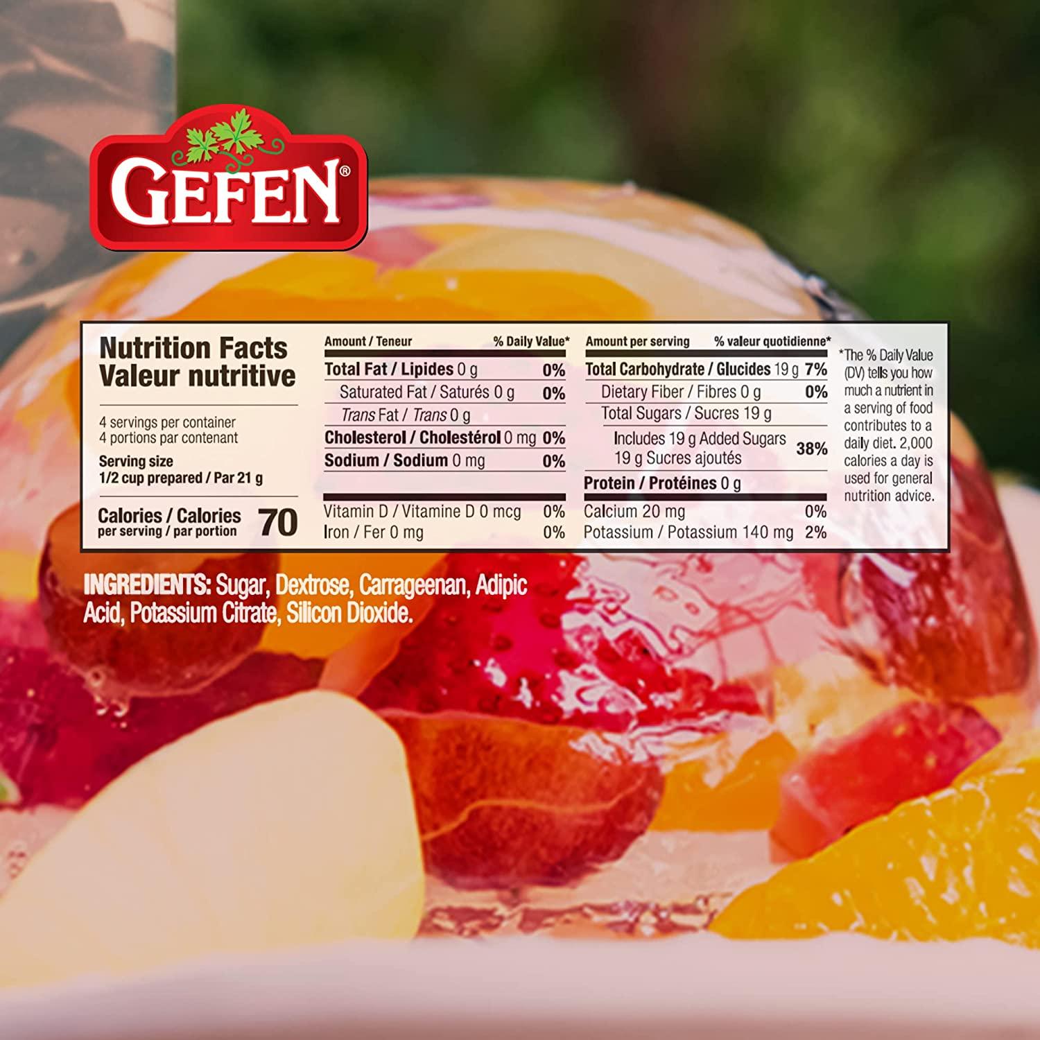 Gefen Clear Unflavored Jello 3oz Gelatin Dessert Mix for Baking and