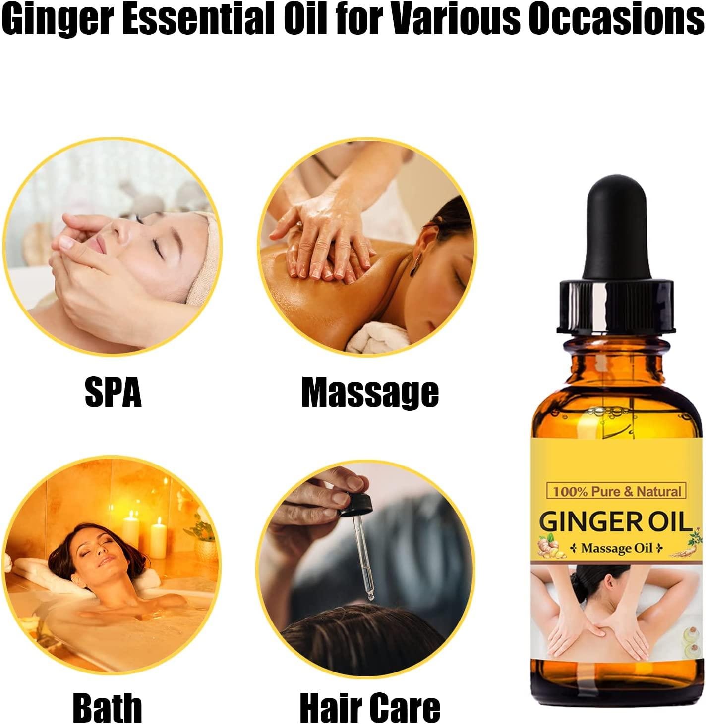 7 Pack Lymphatic Drainage Ginger Oil, Belly Drainage Ginger Oil Massage