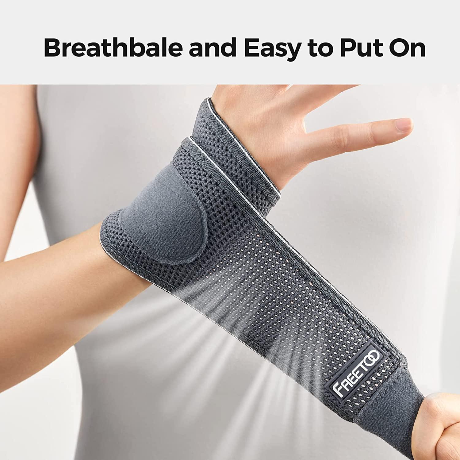 FREETOO Wrist Brace for Carpal Tunnel Relief Light Support, Compression Wrist Support for