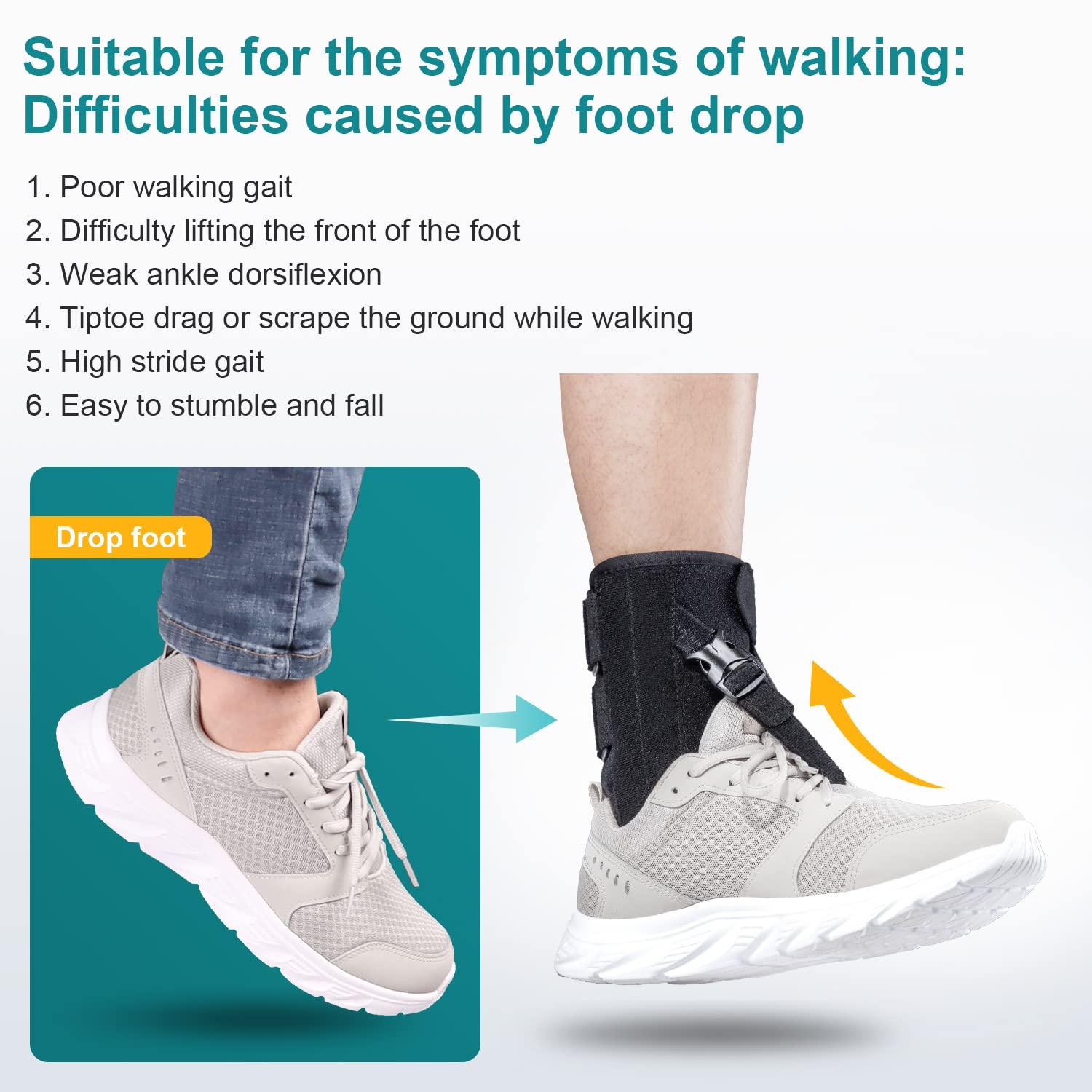Foot Drop Brace for Walking Lifting Shoes, Drop Foot AFO Brace Help ...
