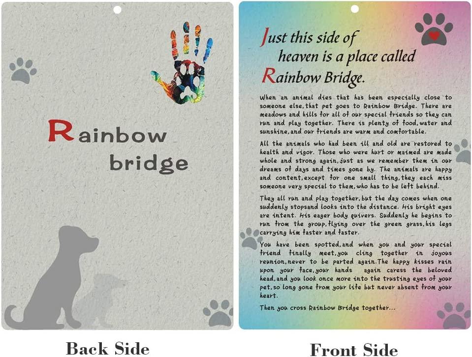 BeLifer Pet Sympathy Memorial Card Rainbow Bridge Poem for Pet Loss