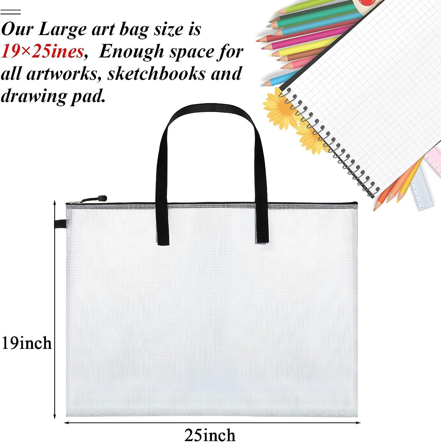 2 Pieces Art Portfolio Bag Poster Storage Bag Board Holder with Handle and Zippe