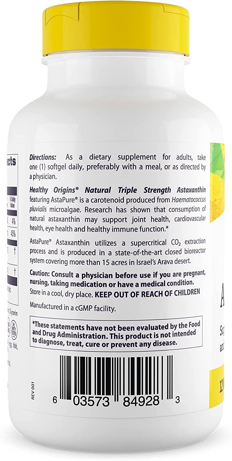 Healthy Origins Astaxanthin 12 mg (AstaPure) 150 Softgels 150 Count