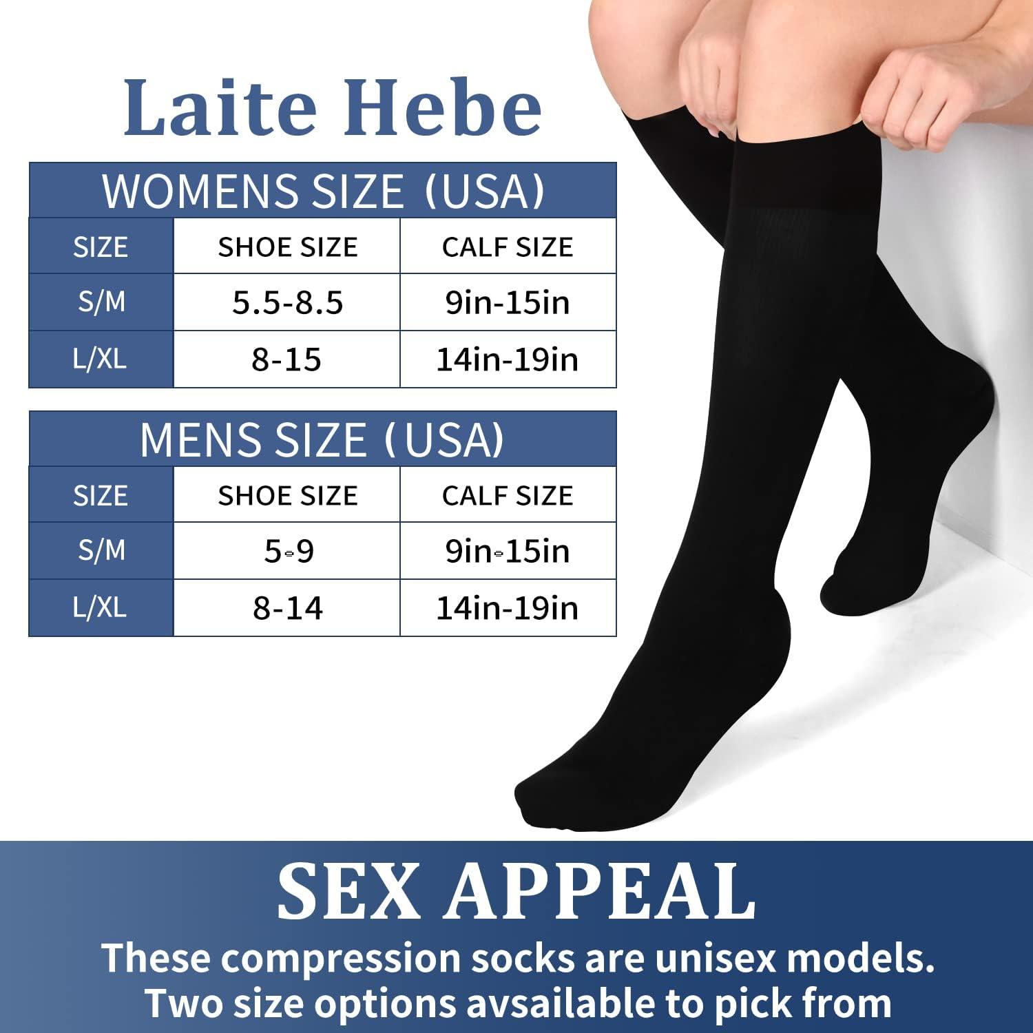 Laite Hebe 4 Pairs-Compression Socks for Women&Men Circulation-Best Support  for Nurses,Running,Athletic 05-black/White/Grey/Navy Small-Medium