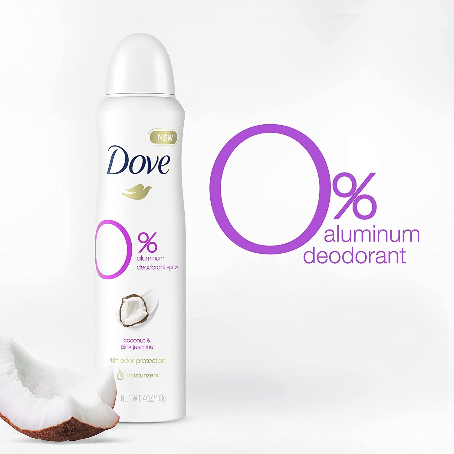 Dove 0 percent Deodorant Spray For 48 Hour Protection Coconut and Pink