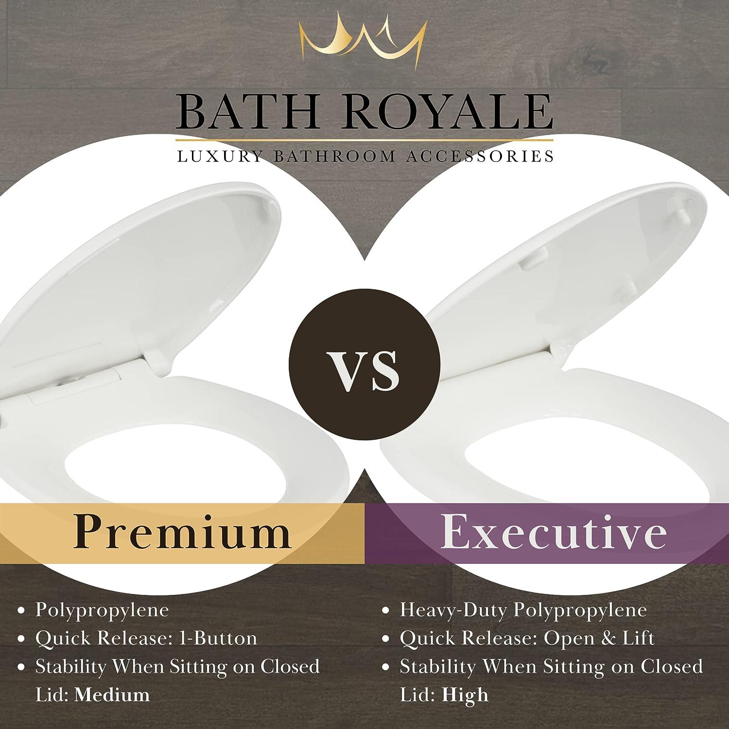 Round Toilet Seat, White, Soft Close, StainResistant and Easy to Clean, Fits All Toilet Brands