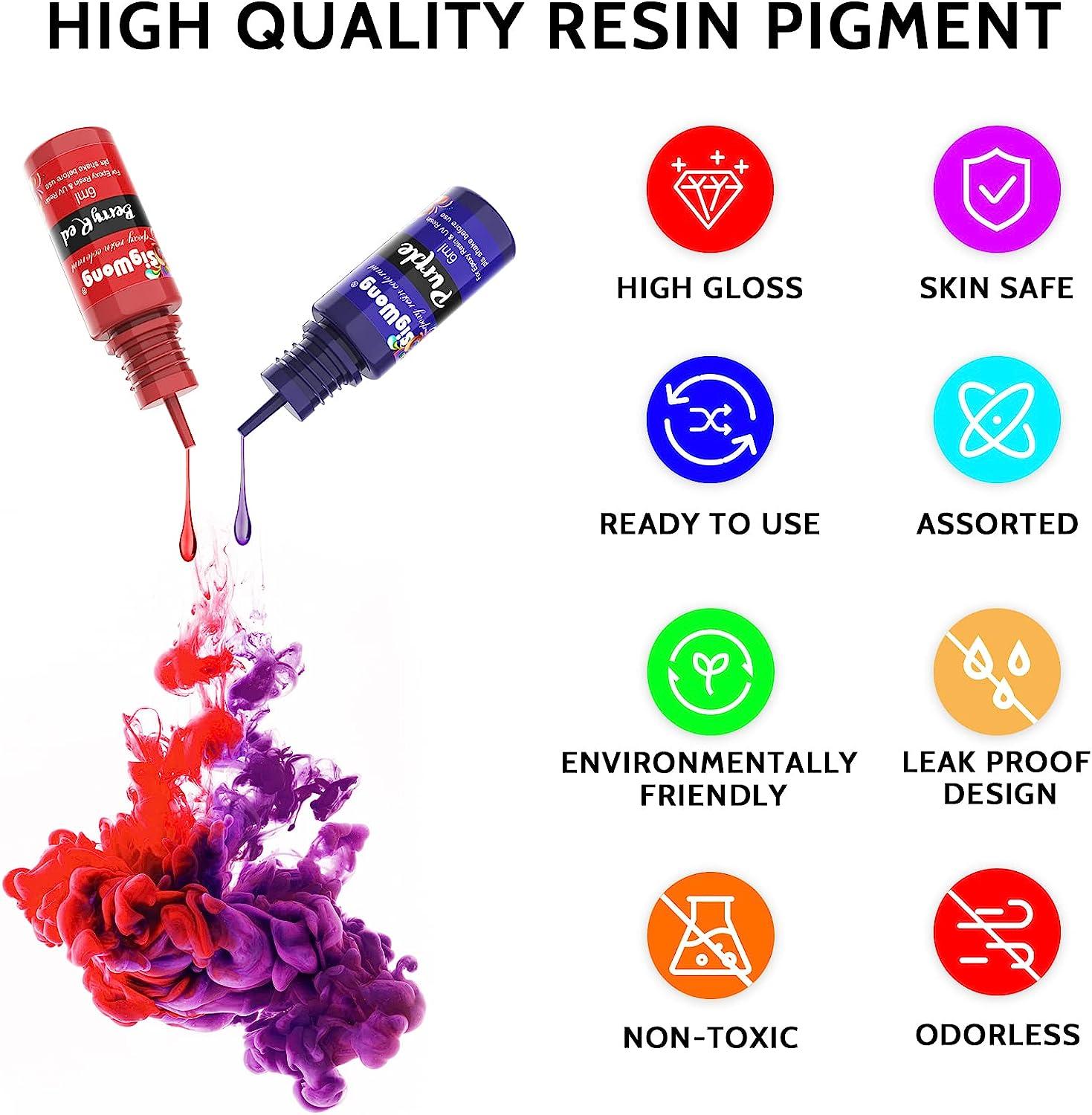 Epoxy Resin Pigment - 24 Colors Liquid Translucent Epoxy Resin Colorant,  Highly Concentrated Dye for DIY Jewelry Making, Paint, Craft - 6ml Each,  with