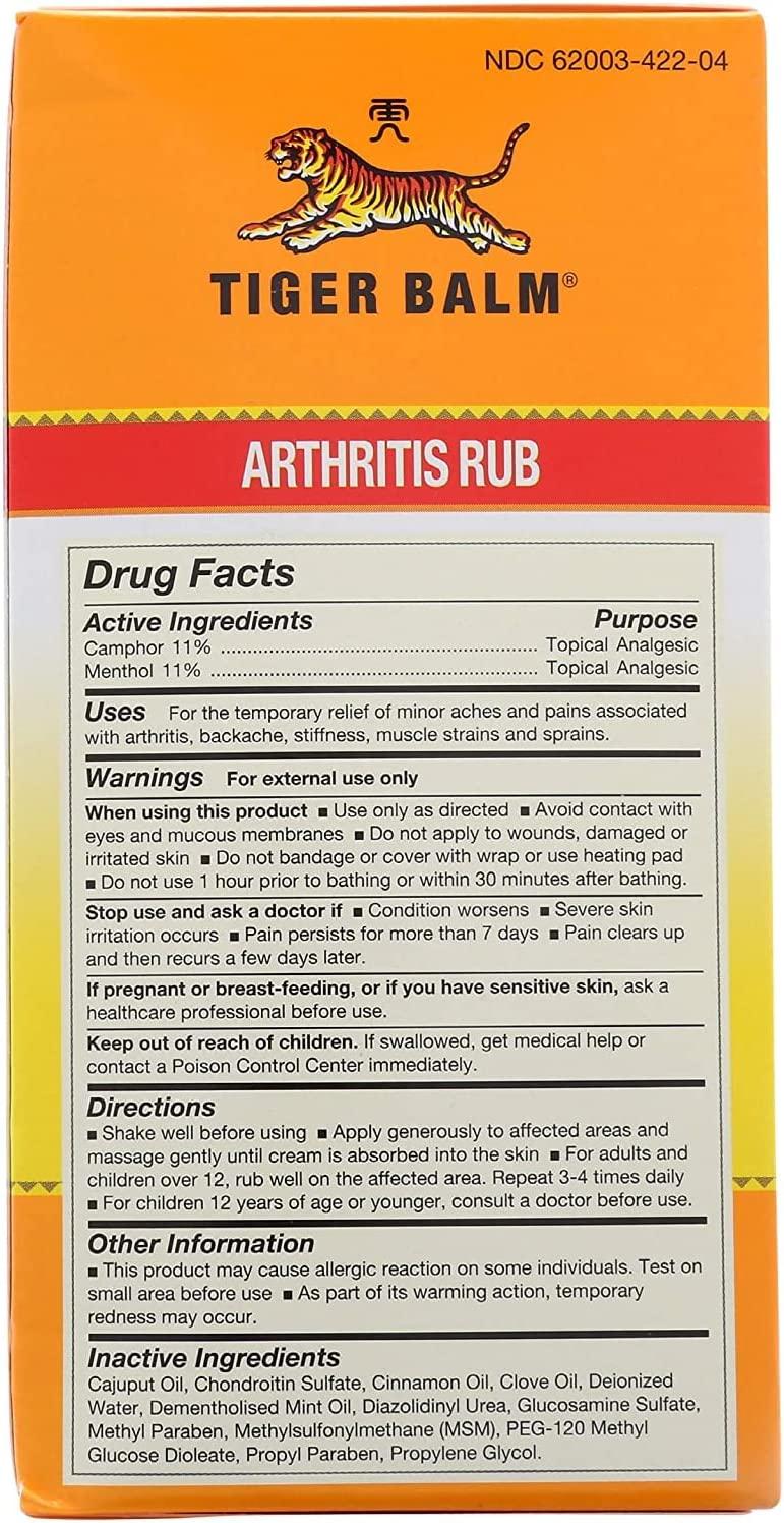 Tiger Balm Arthritis Rub, 4 Ounce -- 3 per case.
