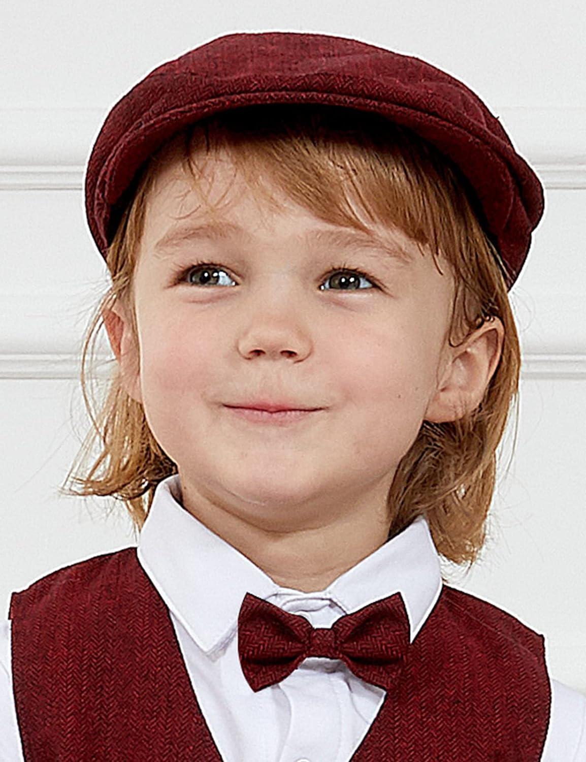 Bow Tie Toddler Boy Flat Cap Mint Green Baby Boys Flat Cap