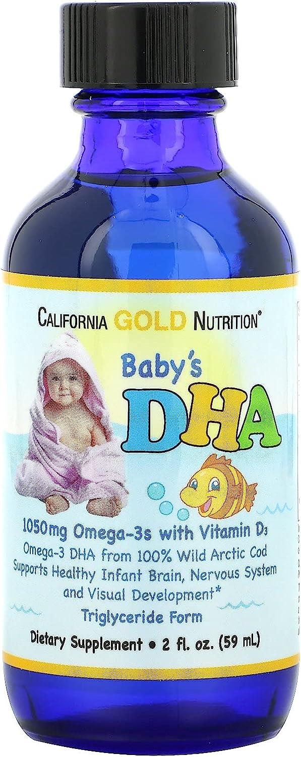 California Gold Nutrition Baby's DHA Omega-3 with Vitamin D3 1050mg 2 ...