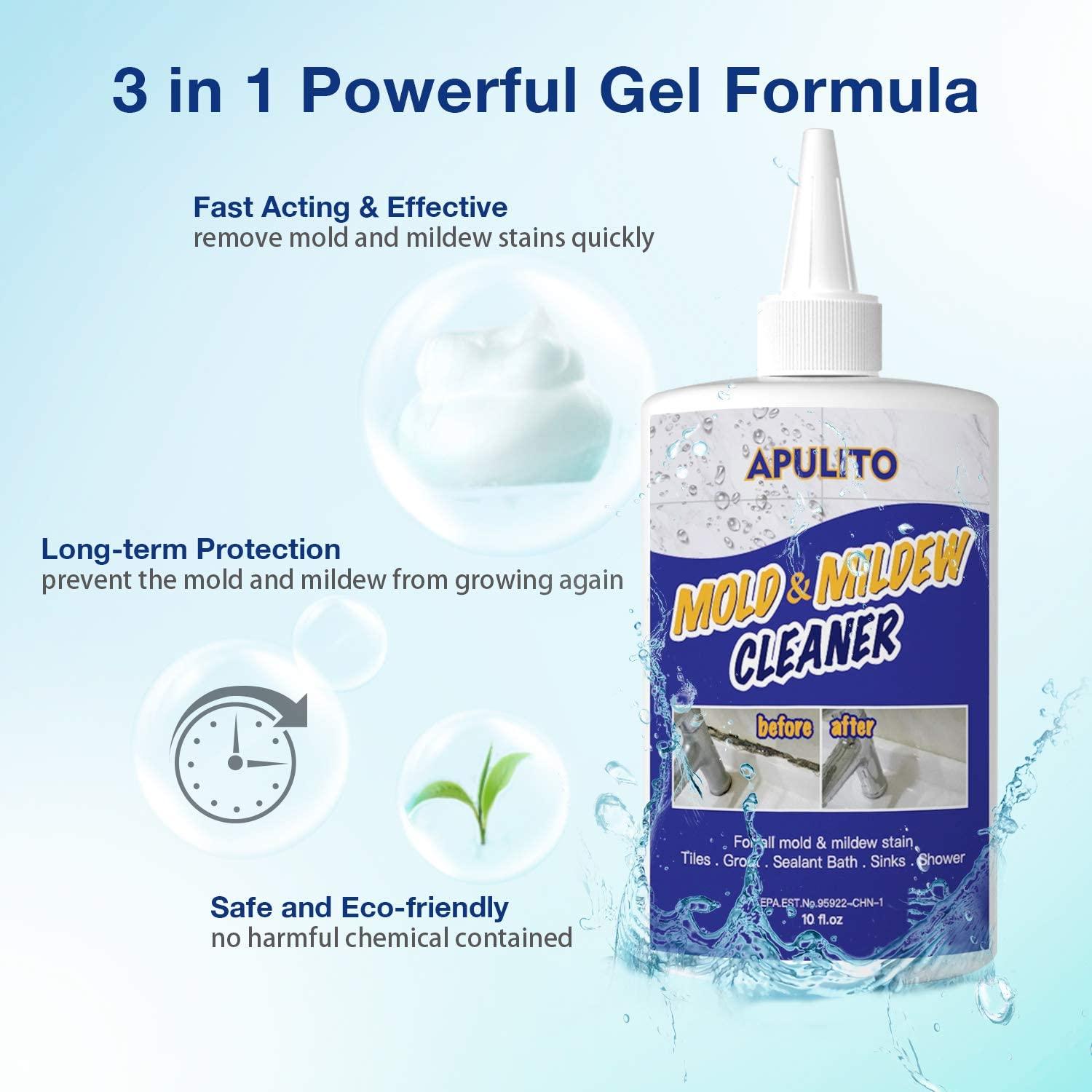 Home Mold & Mildew Remover Gel Stain Remover Cleaner Wall Mold Cleaner for  Tiles Grout Sealant Bath Sinks Showers 