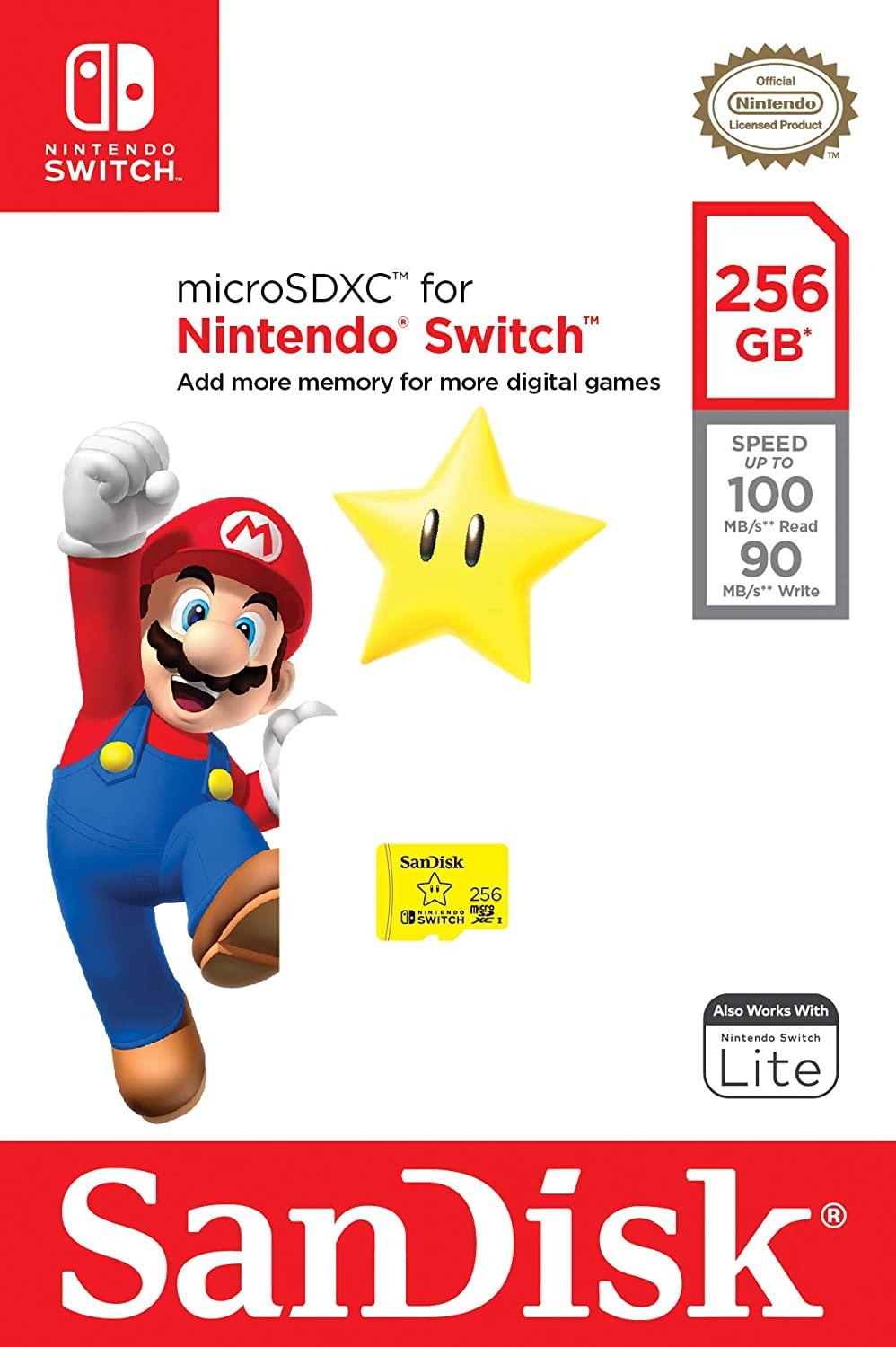 SanDisk 256GB microSDXC Card for Nintendo Switch - Super Mario