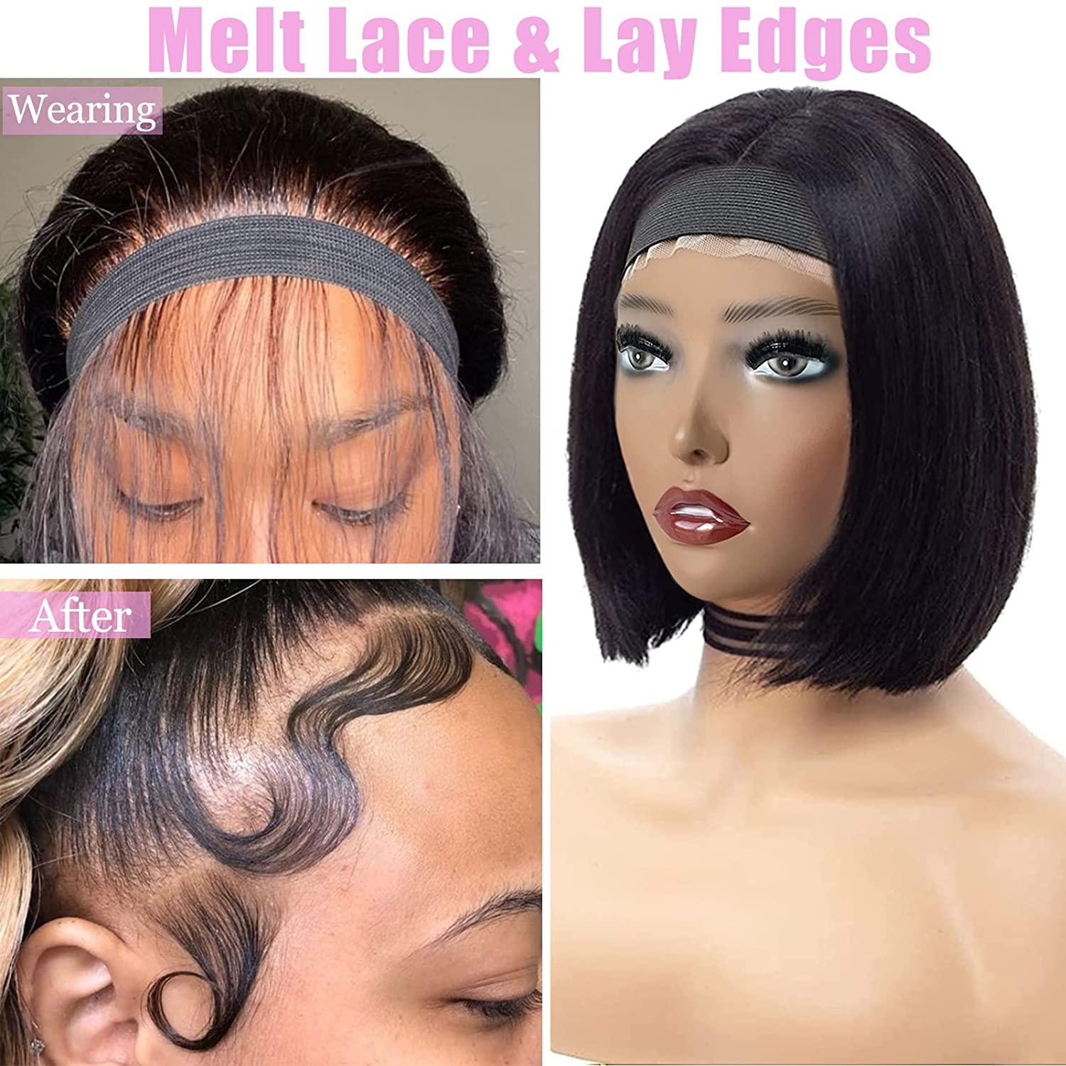Wig Bands For Edges Lace Band With Ear Muffs Black Melting Band