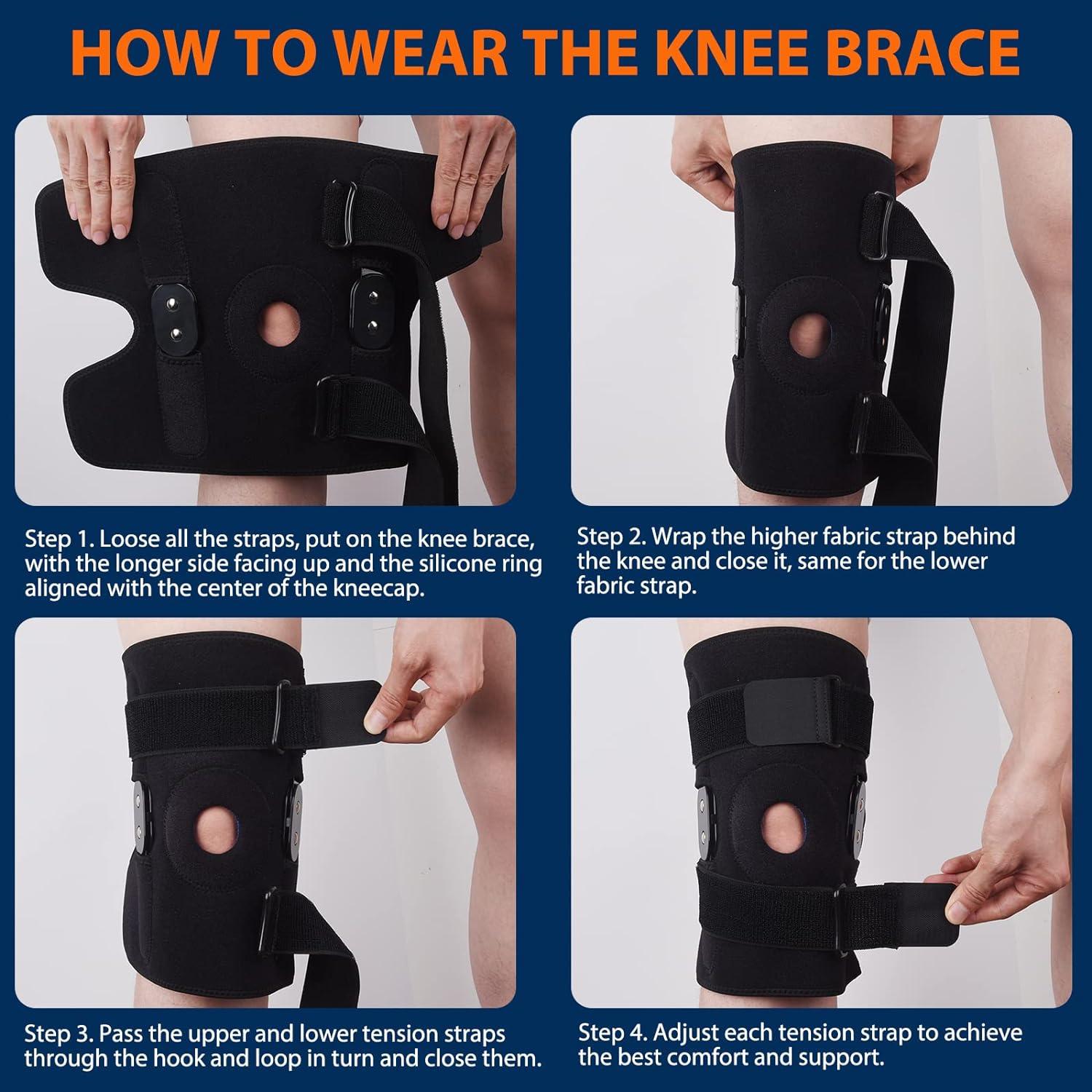 JWISLAND 2 Pack Knee Braces for Knee Pain Women & Men Knee Brace