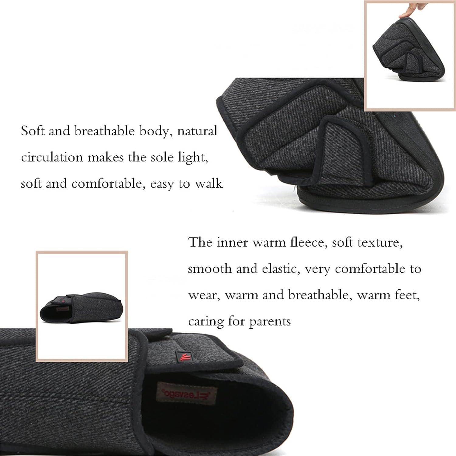 NVBHOF Men's Memory Foam Diabetic Arthritis Slippers Brown