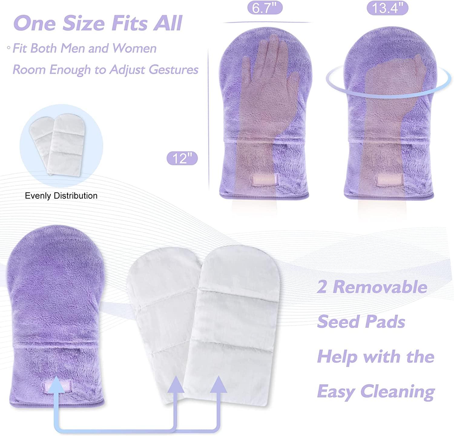 SuzziPad Microwavable Arthritis Gloves with Eyes Mask, Heated Gloves