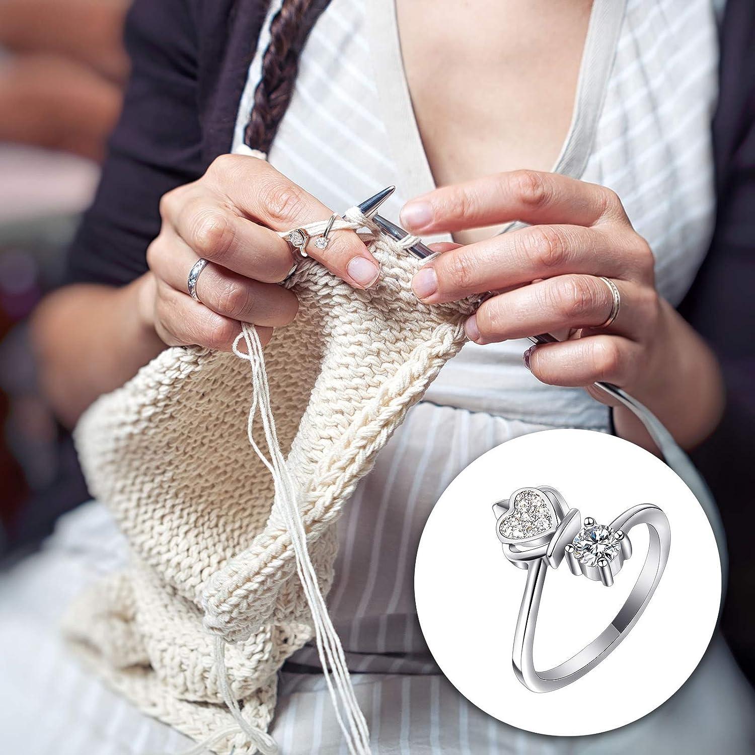 Adjustable Crochet For Finger Braided Knitting Yarn Tension Rings