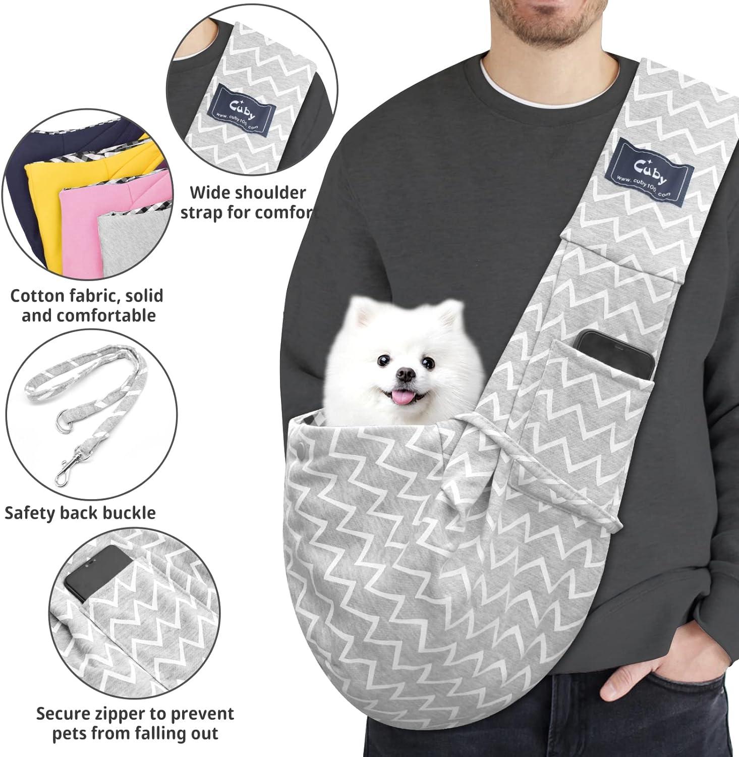 CUBY Pet Sling Carrier, Adjustable Sling Bag, Dog Cat Outdoor