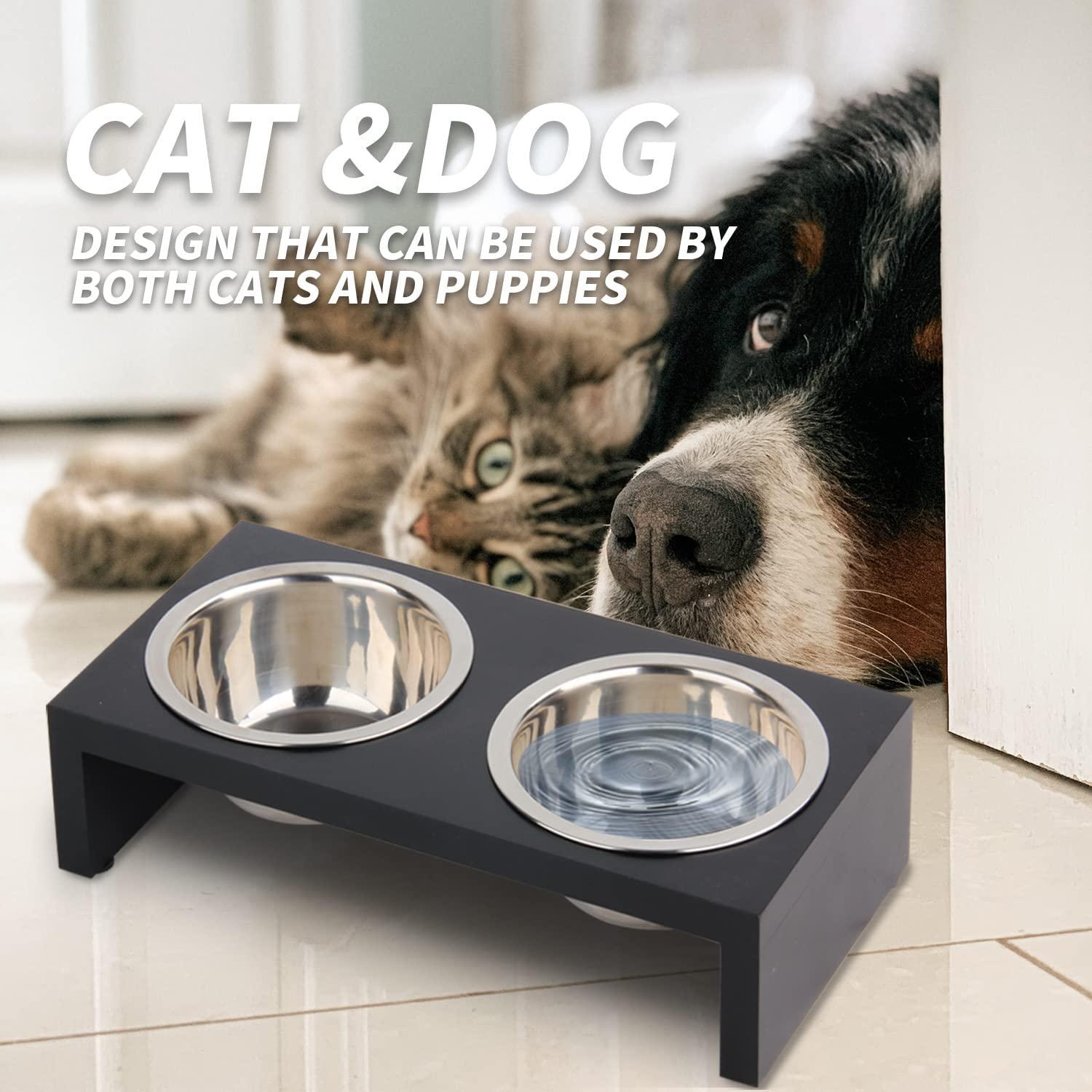 Personalized Cat or Dog Feeder -Rustic Wood Elevated Pet Feeder