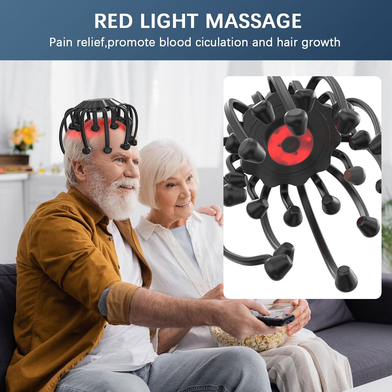 Head Massage Spider - Electric Bluetooth Massager with Red Light 20 Vibration Contacts & 5 Modes for Relaxation & Deep Sleep - Perfect Gift Idea | Buy Now with Express International Delivery | GoSupps.com Head Massage Spider - Electric Bluetooth Massager with Red Light 20 Vibration Contacts & 5 Modes for Relaxation & Deep Sleep - Perfect Gift Idea | Buy Now with Express International Delivery | GoSupps.com