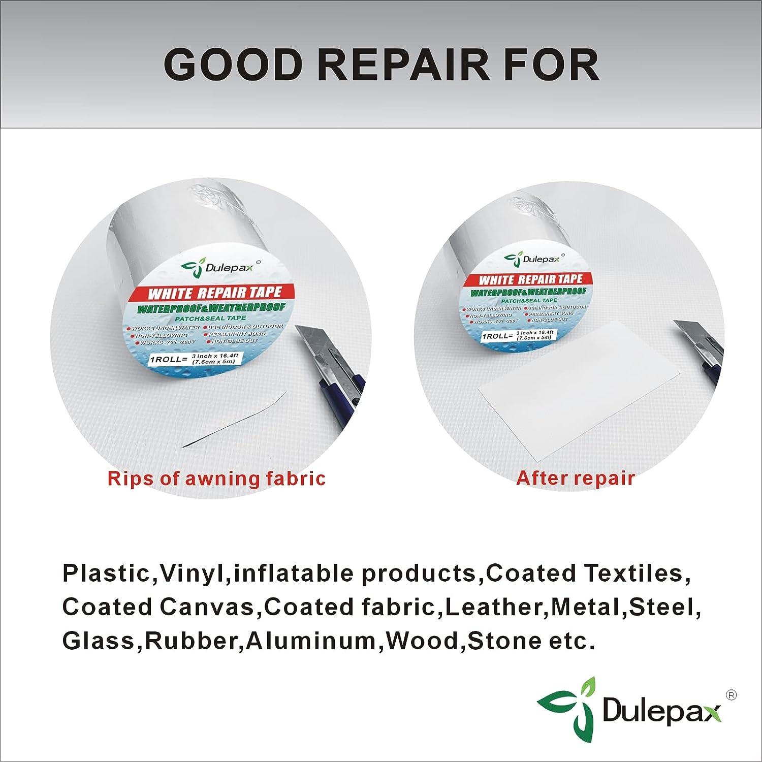 Dulepax-Tent Repair Tape,Awning Repair Tape,Boat covers Repair Tape,RV  covers Repair Kit,Tarp