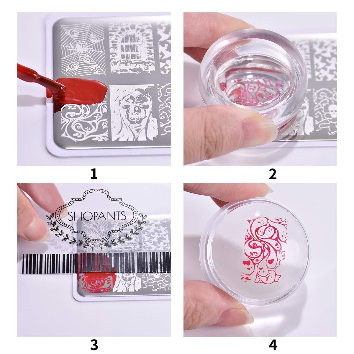 SHOPANTS 3PCS XL French Tip Nail Stamper Kit CLEAR Transparent Soft