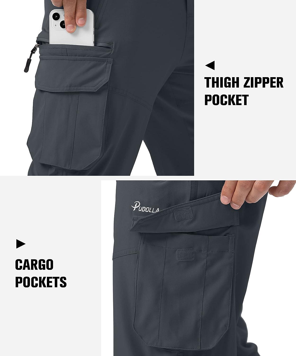 Pudolla Men's Lightweight Hiking Capri Shorts Deep Grey, X-Large