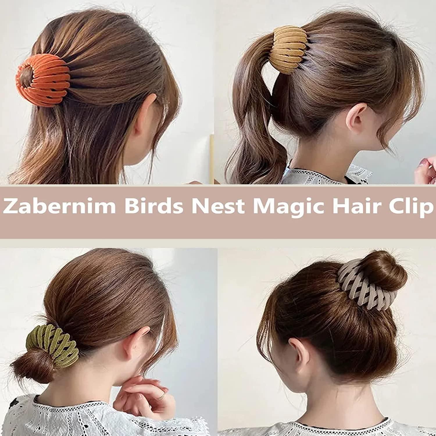 7pcs Zabernim Hair Holder Bird Nest Magic Hair Clip Bird Nest Hair
