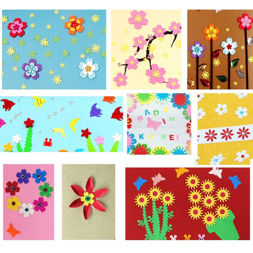 LOVEINUSA Flower Hole Punch Set, 10PCS Kids Paper Craft Punches