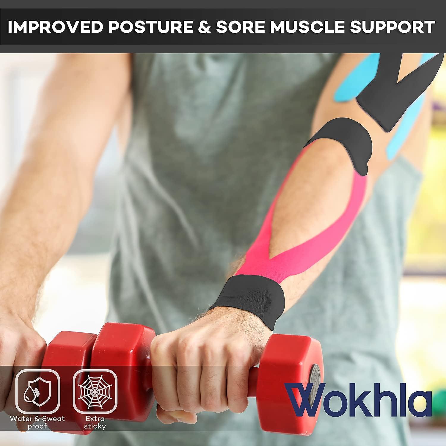 Black Kinesiology Tapes Waterproof Latex Free Muscle & Physio Tape 5M