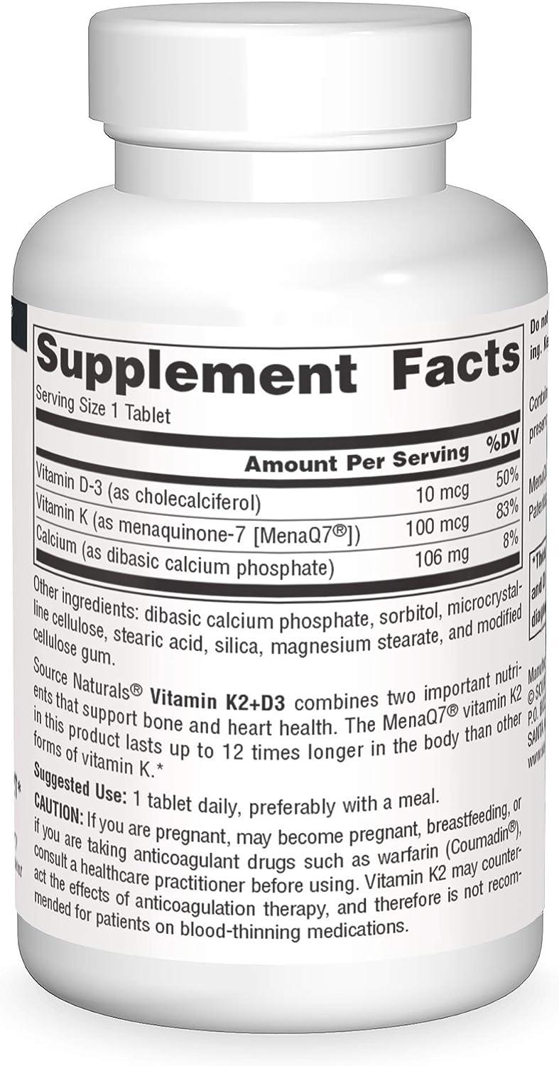 Source Naturals Vitamin K2 + D3 Bone & Heart Health Complex 400 IU