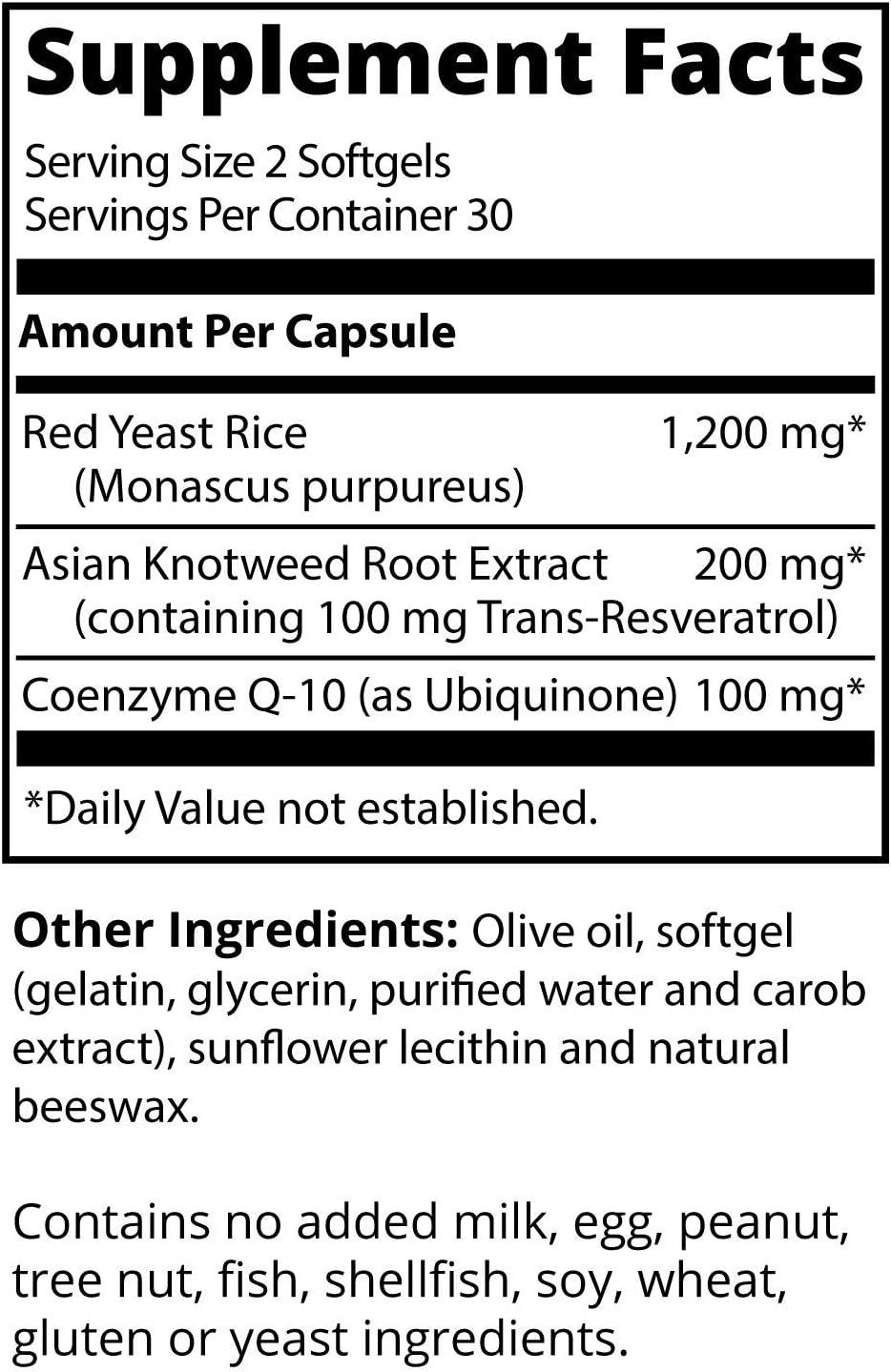 MRM Nutrition CoQ10 Resveratrol Red Yeast Rice Heart Health Powerful antioxidants Healthy