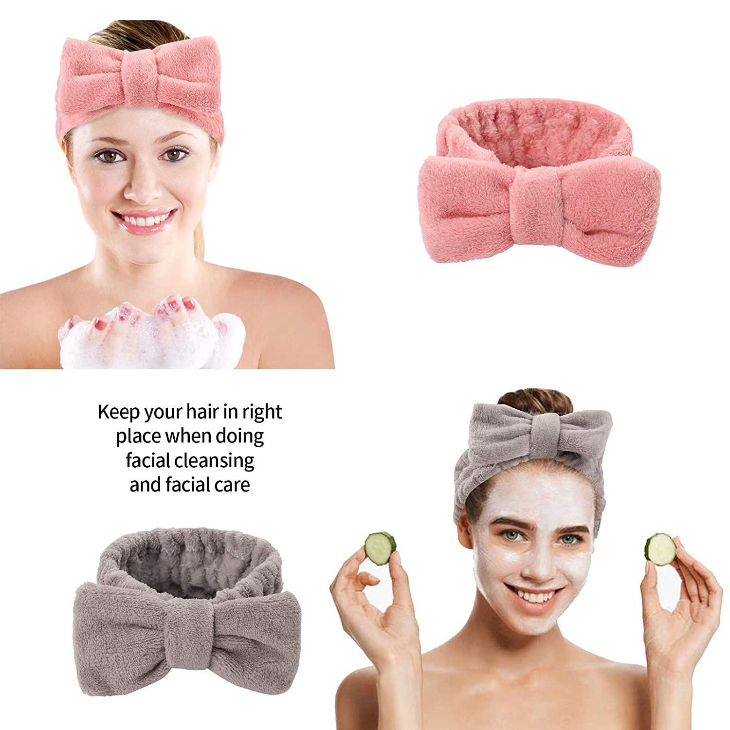 6 Pack Microfiber Facial Makeup Headband Face Wash Headband, Bowtie Spa  Headbands for Women, Headband for Washing Face Bow Hair Band for Women and  Girls (Color A)