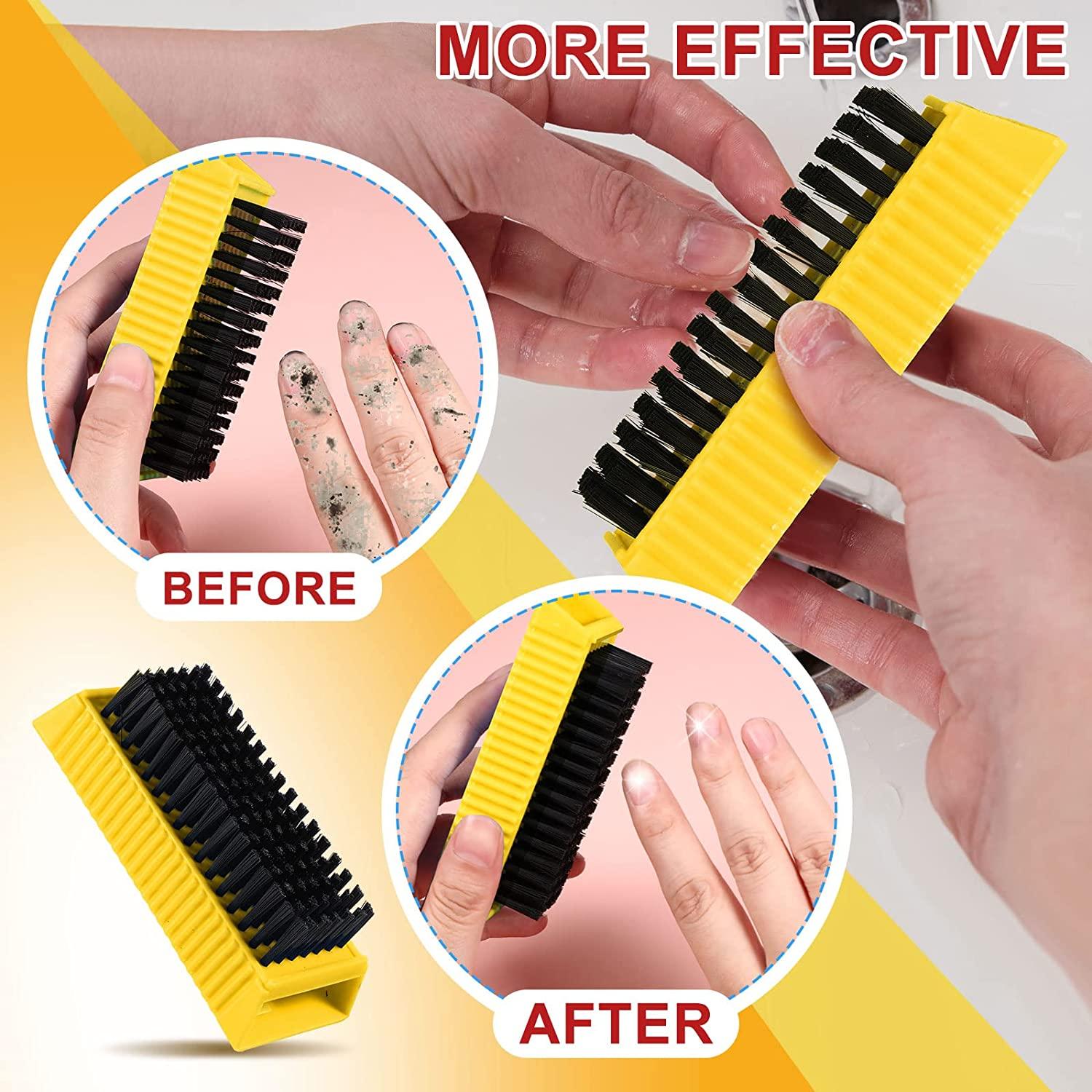 5 Pieces Hand Scrub Brushes for Cleaning Fingernail Nail Brush Stiff for  Men Non Disposable Scrub Brush Heavy Duty Plastic Cleaning Brushes for  Hands Nail Cleaning (Yellow and Black)