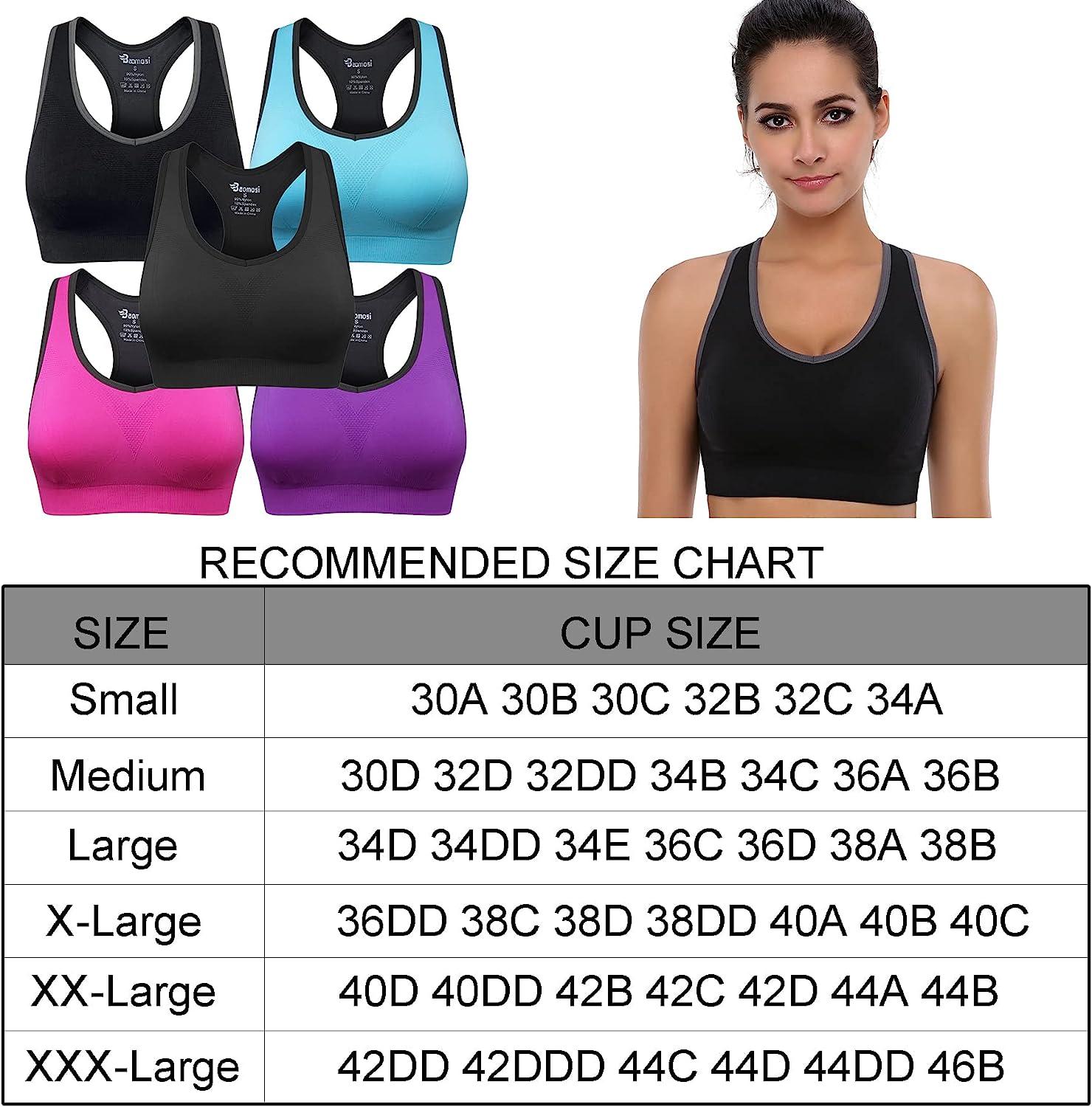 Women's Sports Bras Size 44C, High & Low Impact