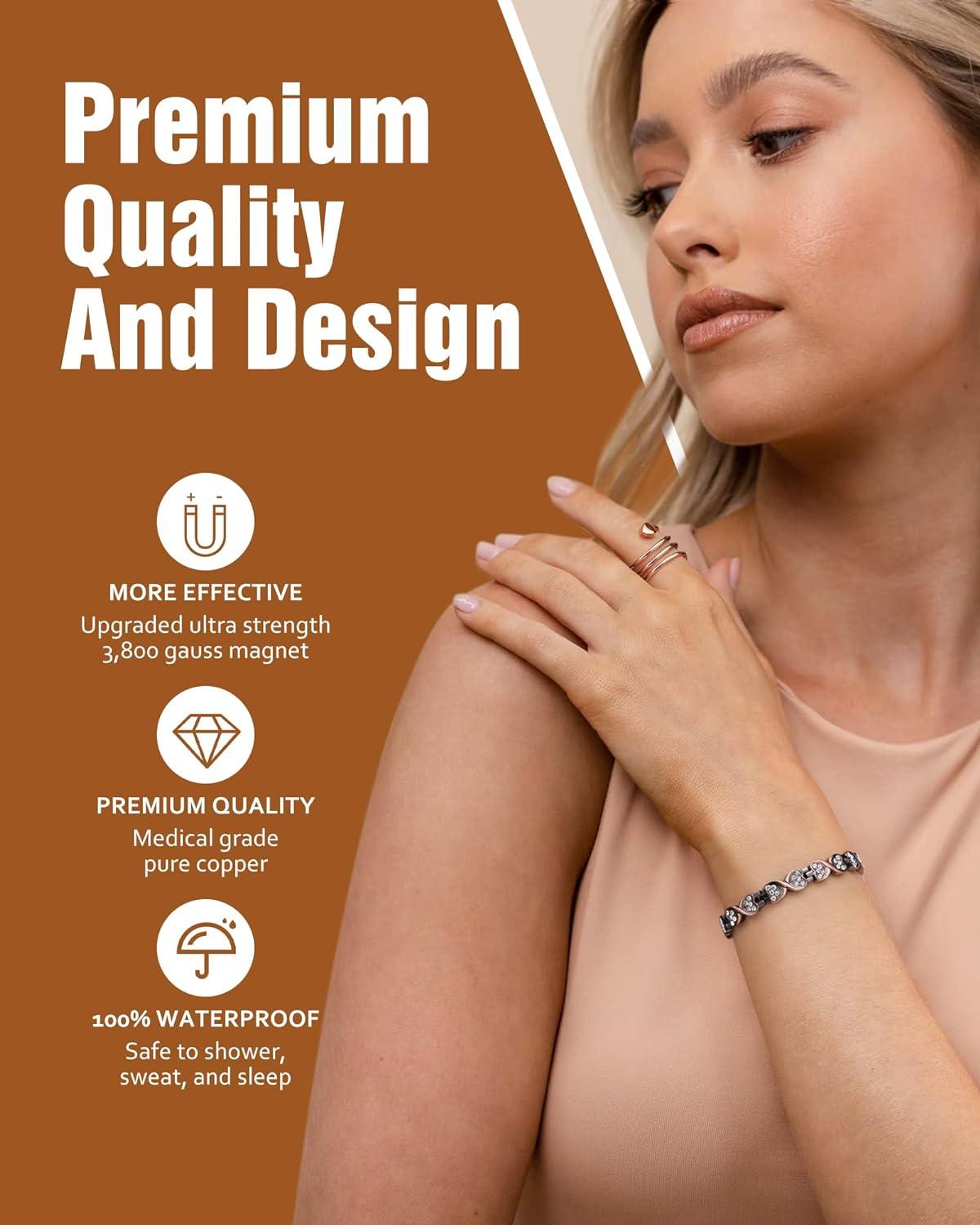 Jecanori Magnetische armband voor vrouwen - Titanium stalen armbanden Jecanori Magnetische armband voor vrouwen - Titanium stalen armbanden