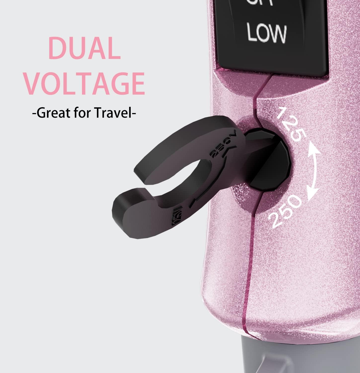 DAN Technology Travel Hair Dryer Dual Voltage Mini Blow Dryer with Concentrator and Diffuser