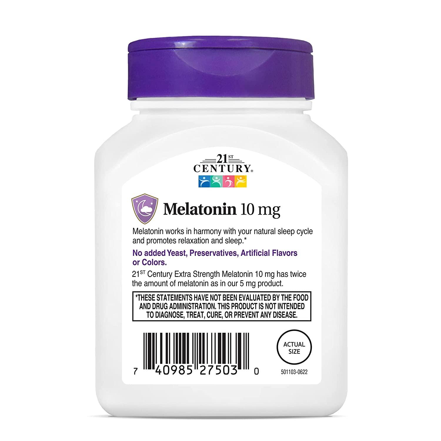 21st Century Melatonin Quick Dissolve Tablets 10mg White Cherry - 120 Count