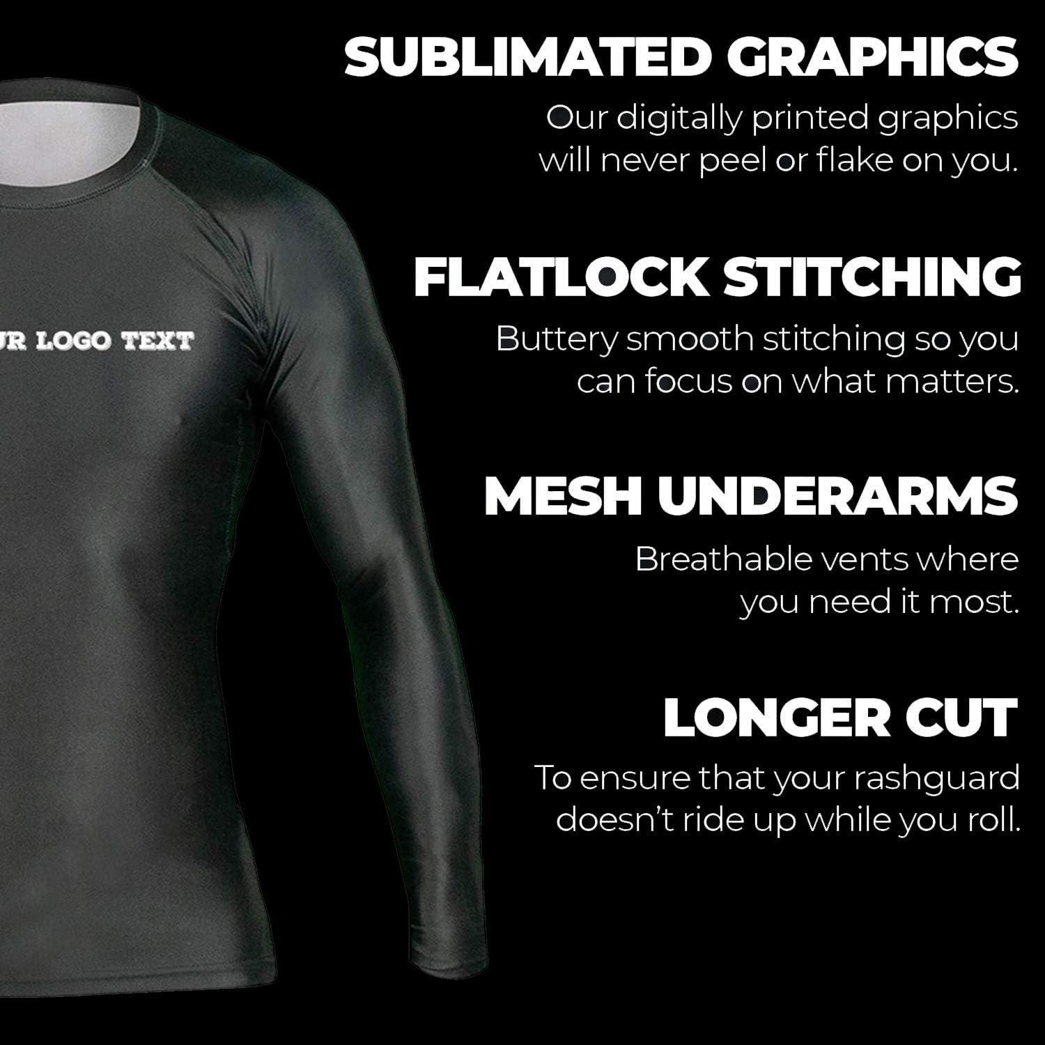 Custom Your Own Print Front & Back BJJ Foundation Rash Guard Ranked