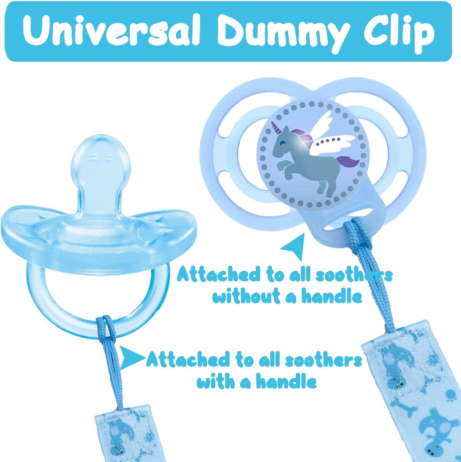 8 Pcs Dummy Clips Girls Baby Pacifier Holder Soother Clip Chain Straps