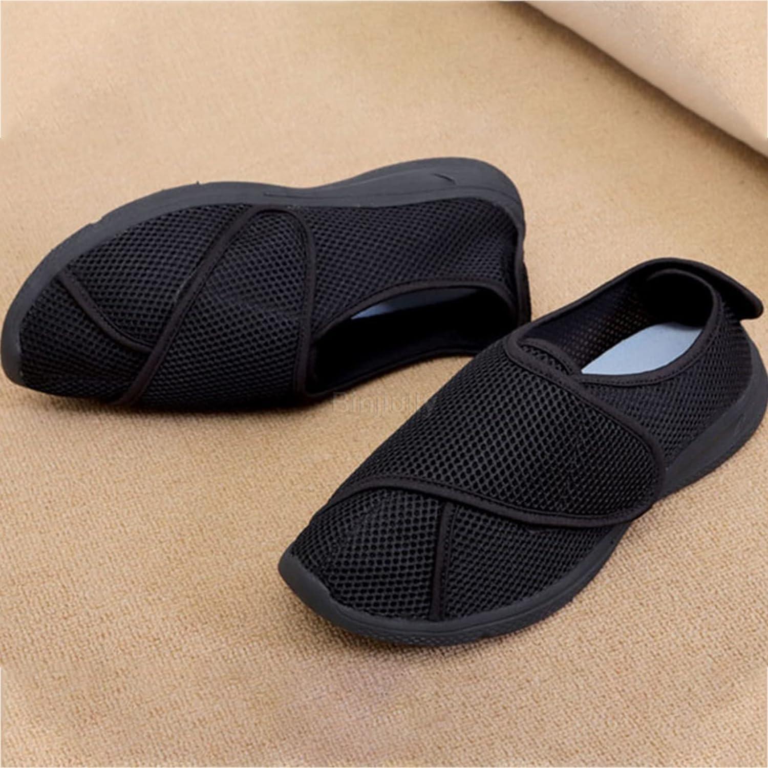 FAMYNGL Men's Memory Foam Diabetic Slippers Wide-Footed Shoes